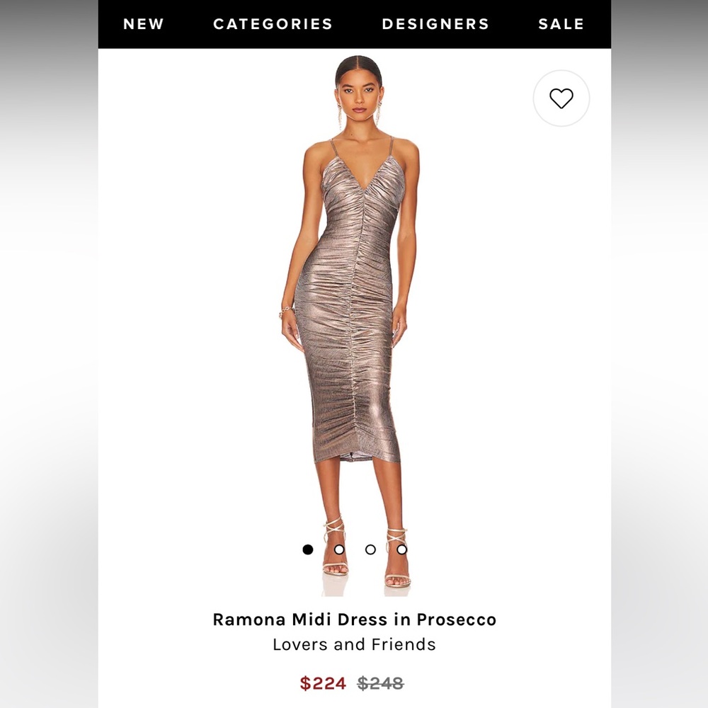 Lovers and friends Ramona midi dress in Prosecco (gold)